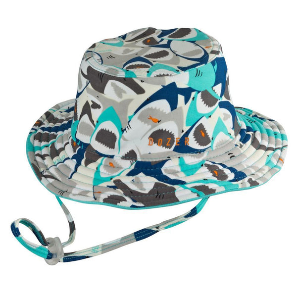 Dozer Boys Floppy Bucket Beach Sun Hat UPF 50+ Size M L 5-9 Years Old Brown