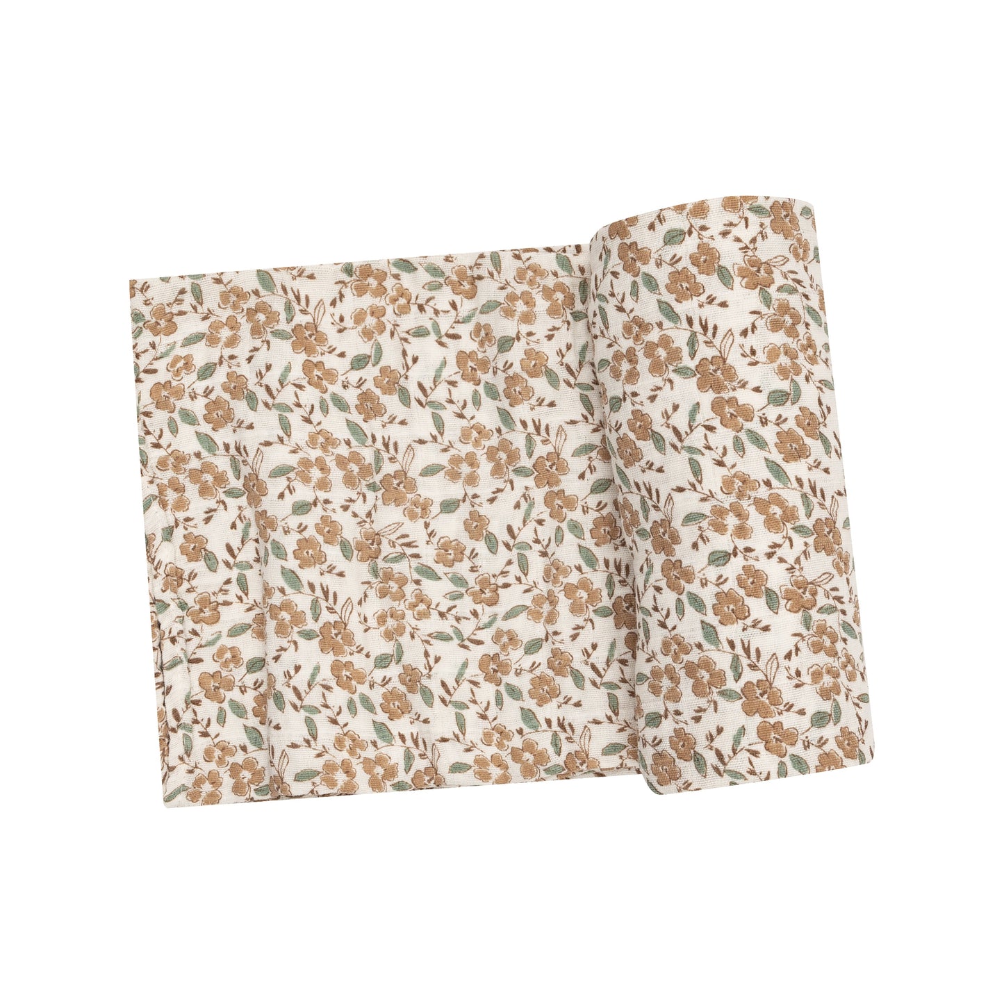 Angel Dear Bamboo Cotton Muslin Swaddle Blanket - Bitty Brown Floral