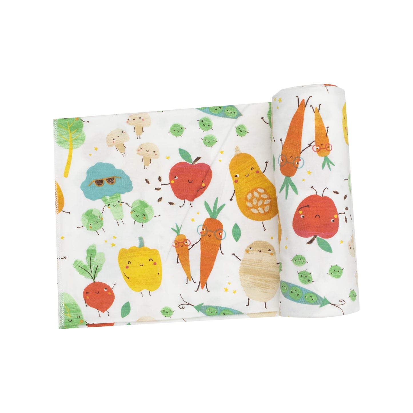 Angel Dear Bamboo Stretch Knit Swaddle Blanket - Fall Veggies