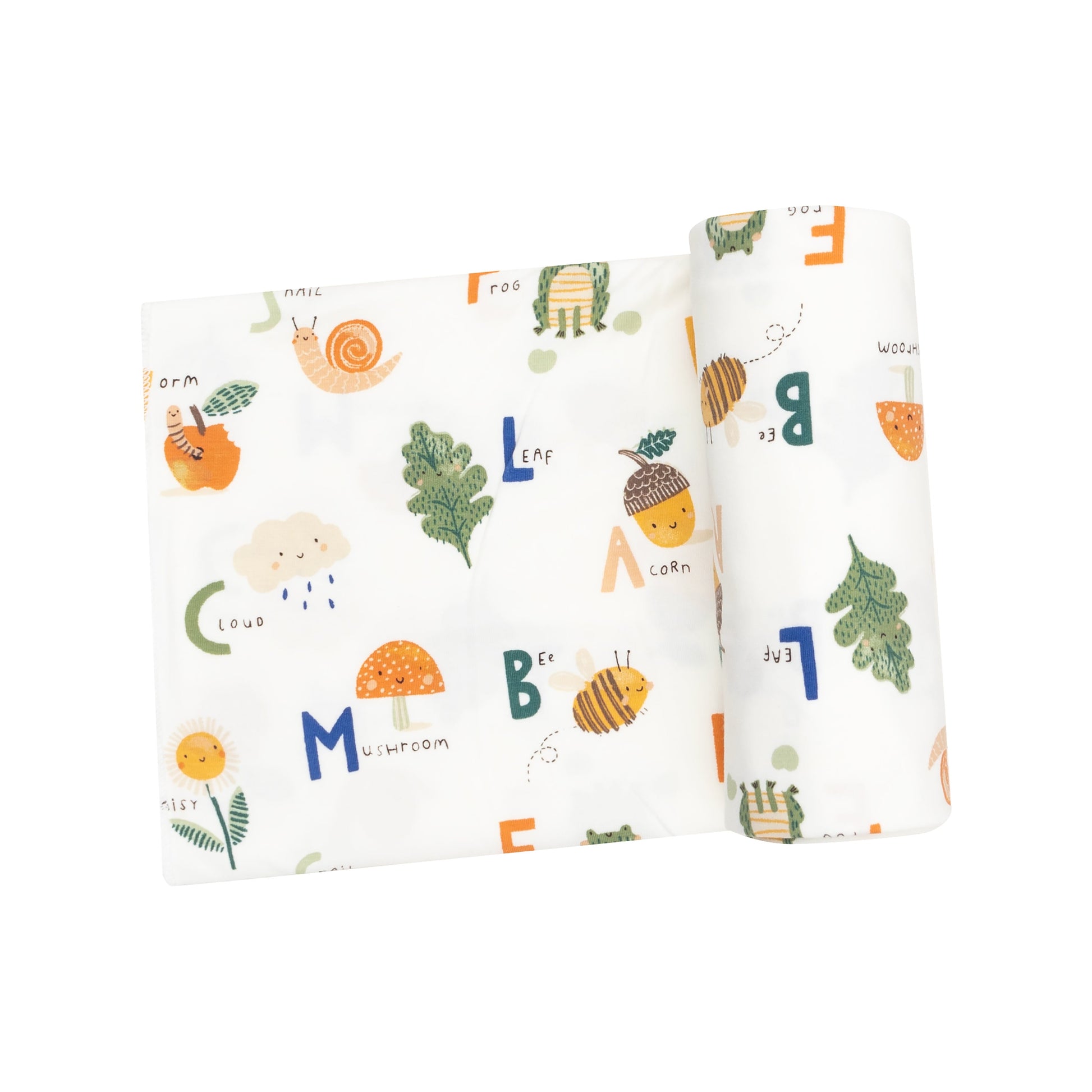 Angel Dear Bamboo Stretch Knit Swaddle Blanket - Nature ABCs