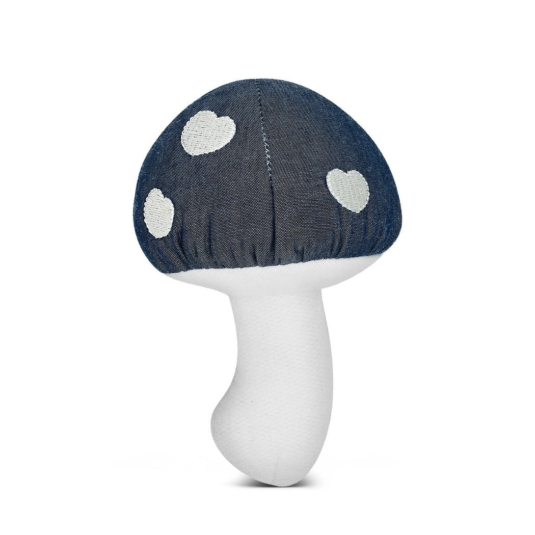 Apple Park Mushroom Rattle - Chambray