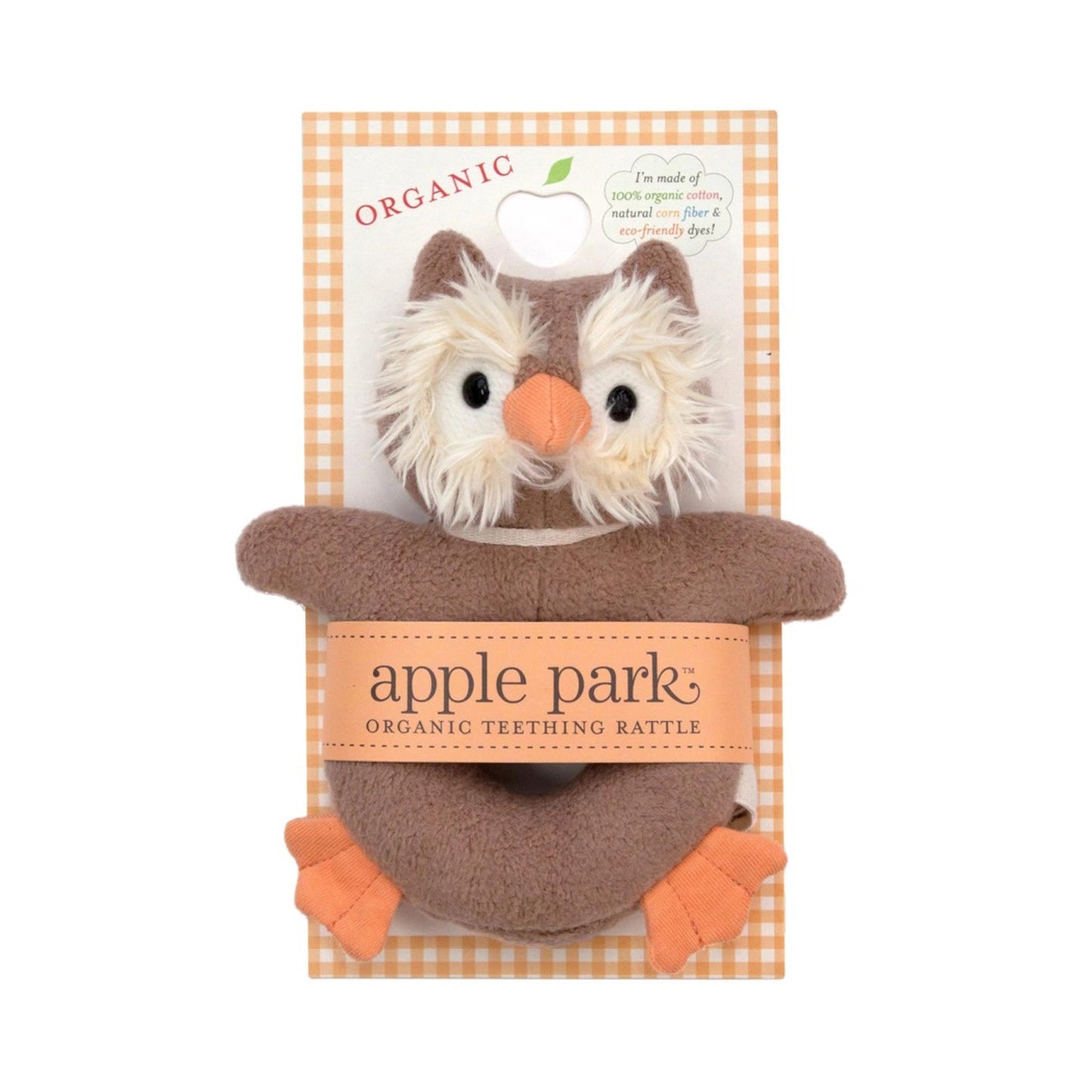 Apple Park Soft Teething Rattle - Owl