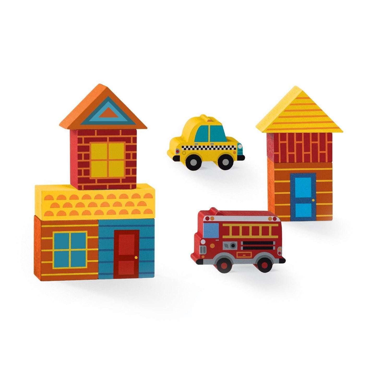 Build & Play Mini Wood Block Playsets - Busy City