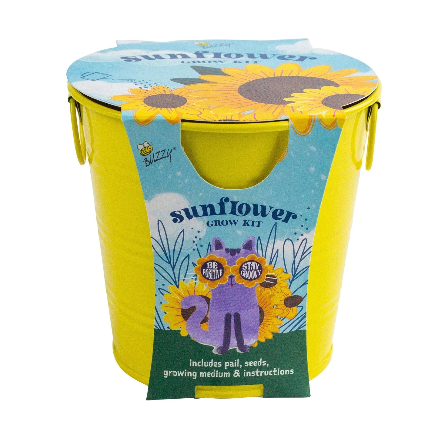 Buzzy Seeds Kids Flower Grow Pail - Sunflowers