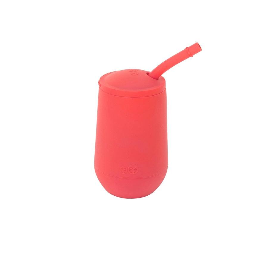 EZ-PZ Happy Cup + Straw System - Coral