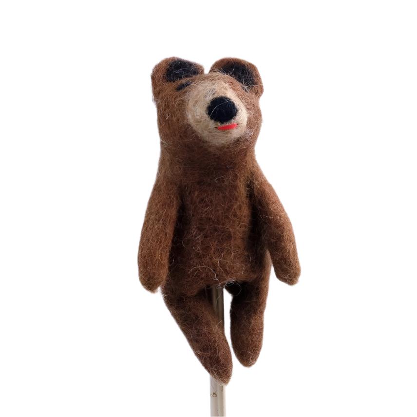 Felted Wool Finger Puppet - Bear