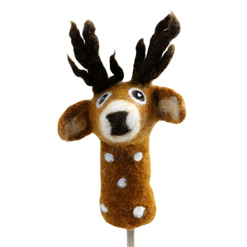 Felted Wool Finger Puppet - Deer