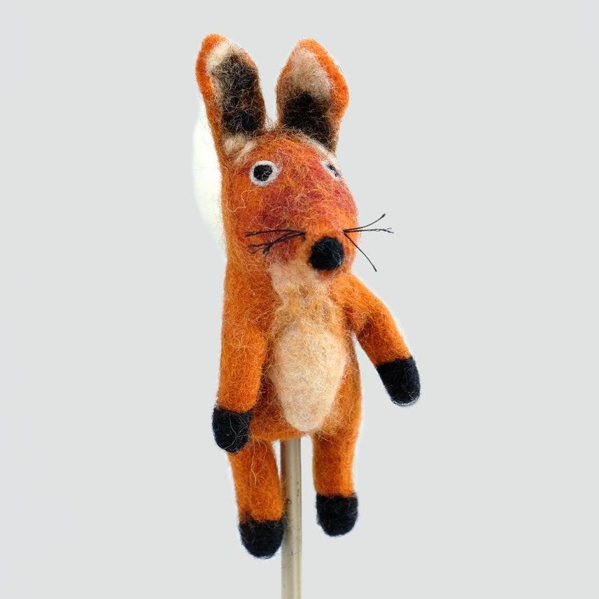 Felted Wool Finger Puppet - Fox