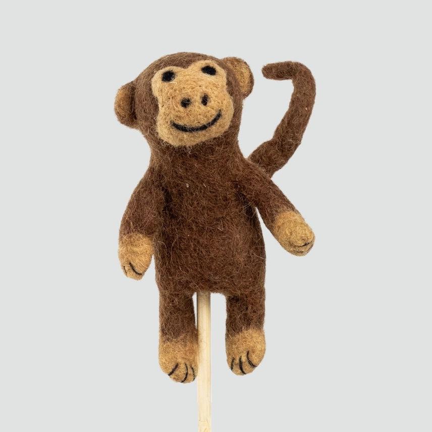 Felted Wool Finger Puppet - Monkey