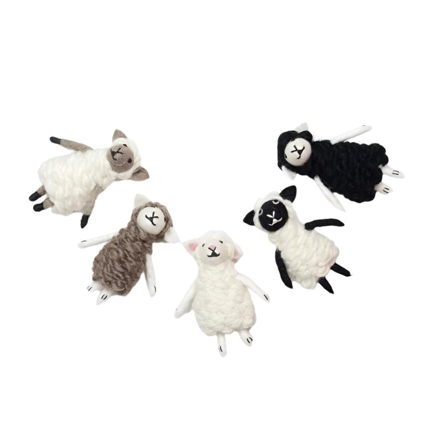 Felted Wool Finger Puppets from The Winding Road - Sheep