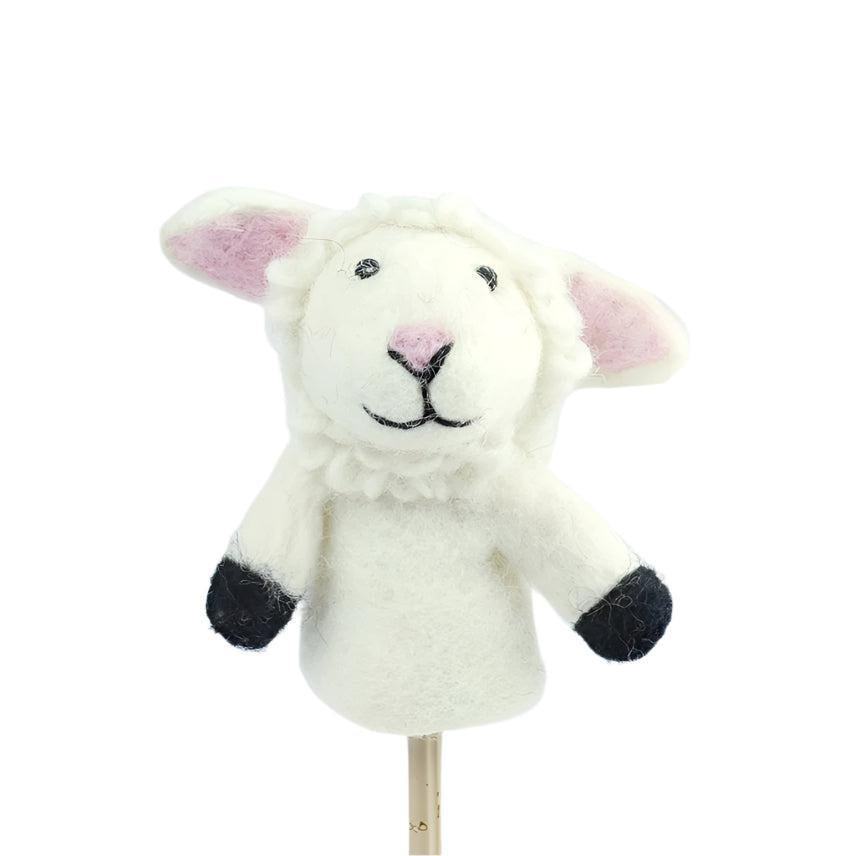 Felted Wool Finger Puppets from The Winding Road - Sheep