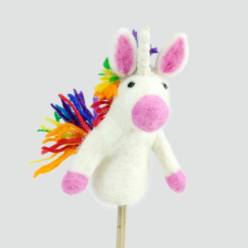 Felted Wool Finger Puppet - Unicorn