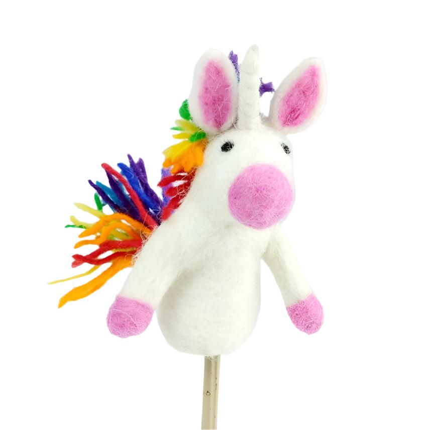 Felted Wool Finger Puppet - Unicorn