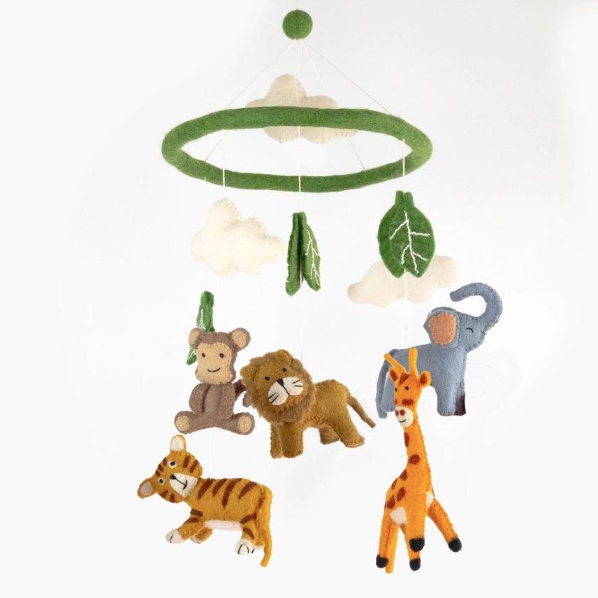 Felted Wool Mobiles from The Winding Road - Baby Jungle Animals