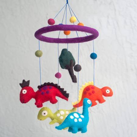 Felted Wool Mobiles from The Winding Road - Dinosaurs