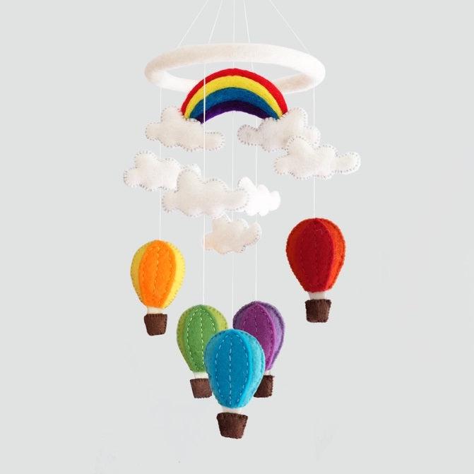 Felted Wool Mobiles from The Winding Road - Hot Air Balloons