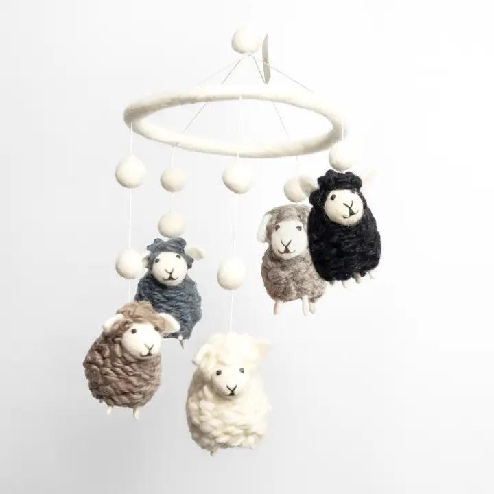 Felted Wool Mobiles from The Winding Road - Sheep (Natural)