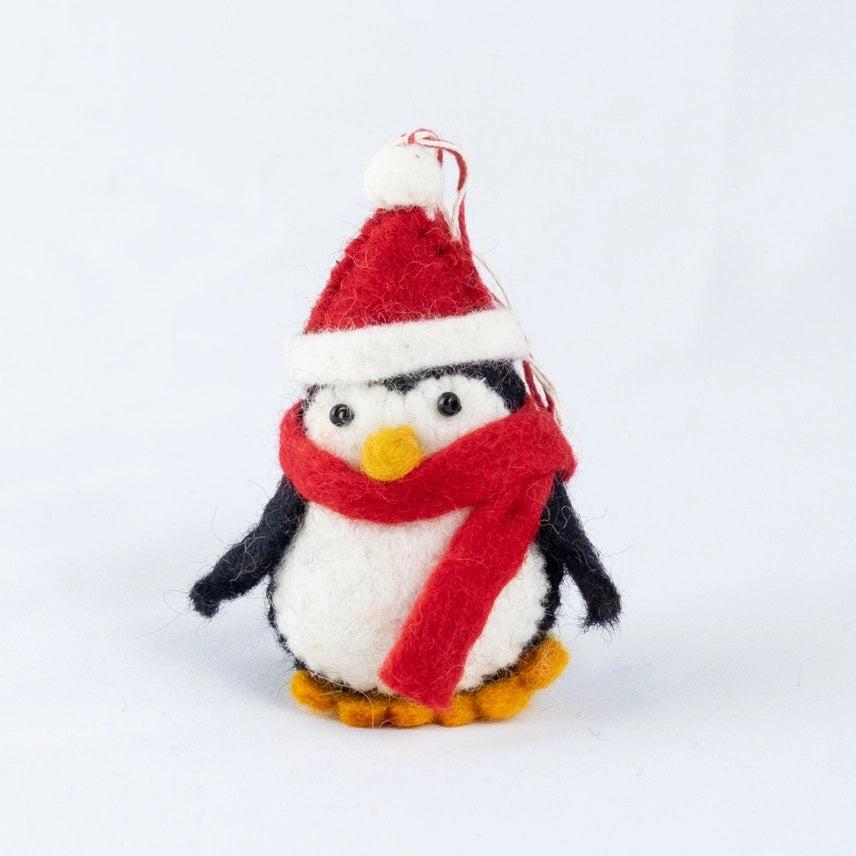 Felted Wool Ornaments from The Winding Road - Christmas Penguin