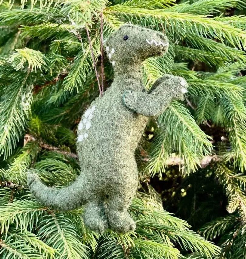 Felted Wool Ornaments from The Winding Road - T-Rex