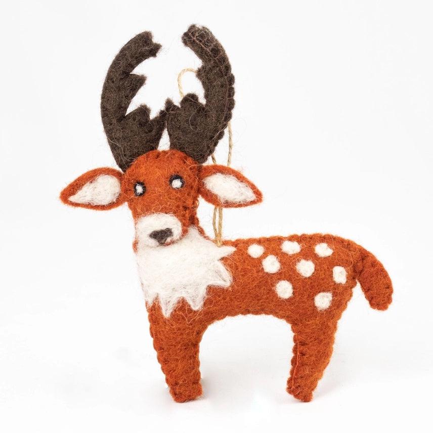 Felted Wool Ornaments from The Winding Road - Forest Animals (Deer)