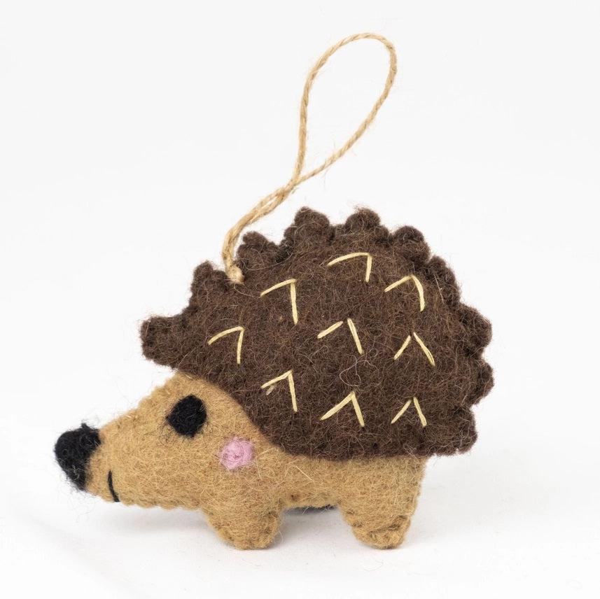 Felted Wool Ornaments from The Winding Road - Forest Animals (Hedgehog)