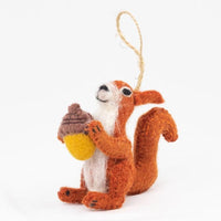 Felted Wool Ornaments from The Winding Road - Forest Animals (Squirrel)