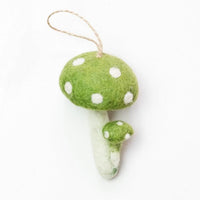 Felted Wool Ornaments from The Winding Road - Light Green Mushroom