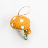 Felted Wool Ornaments from The Winding Road - Yellow Mushroom