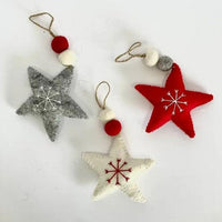 Felted Wool Ornaments from The Winding Road - Stars