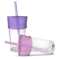 GoSili Siliskin Universal Straw Top - Purple/Rose