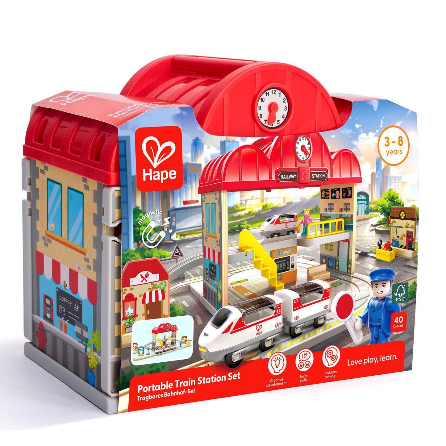 Hape Portable Train Station Set