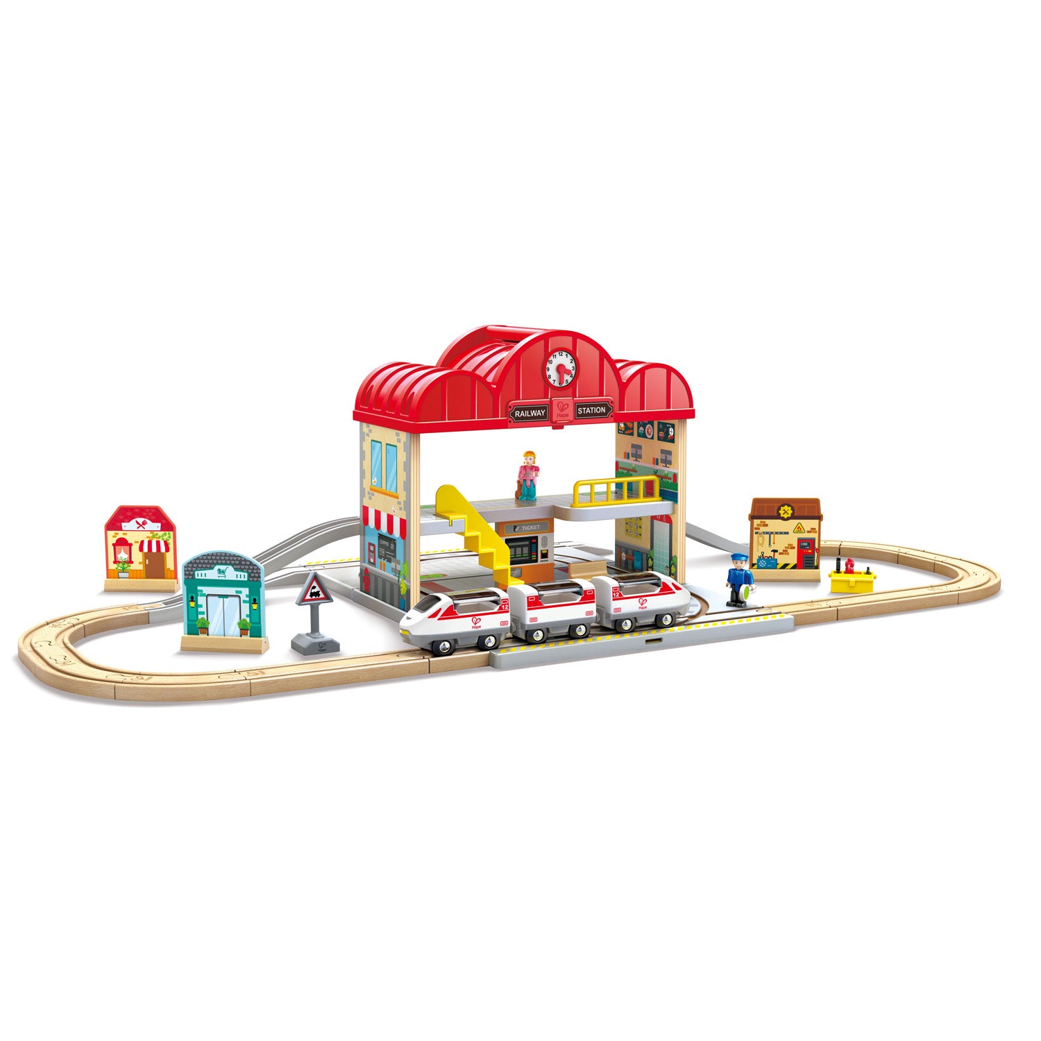 Hape Portable Train Station Set