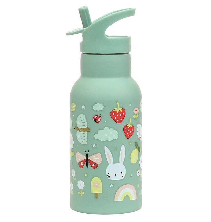 Insulated Stainless Steel Water Bottle w/ Straw - Joy