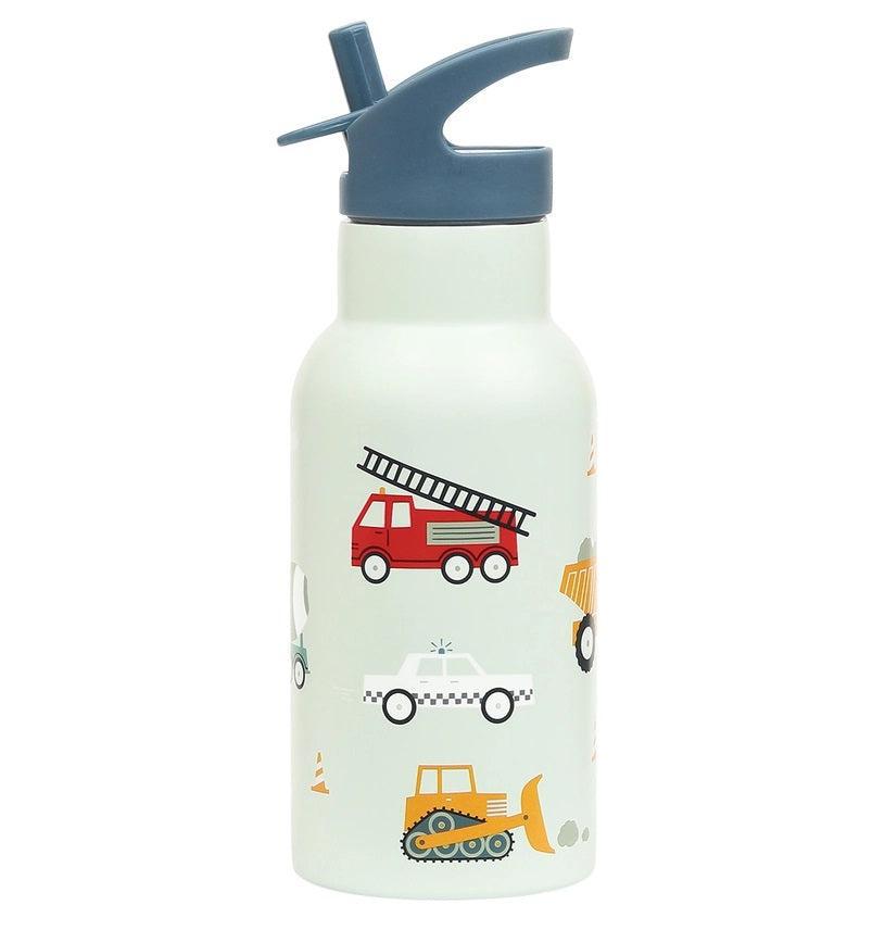 Insulated Stainless Steel Water Bottle w/ Straw - Vehicles