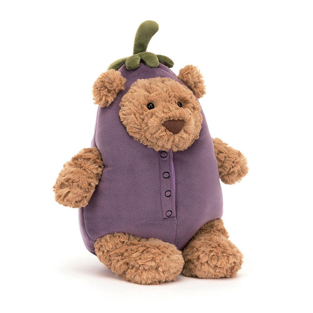 JellyCat Bartholomew Bear Eggplant Plush