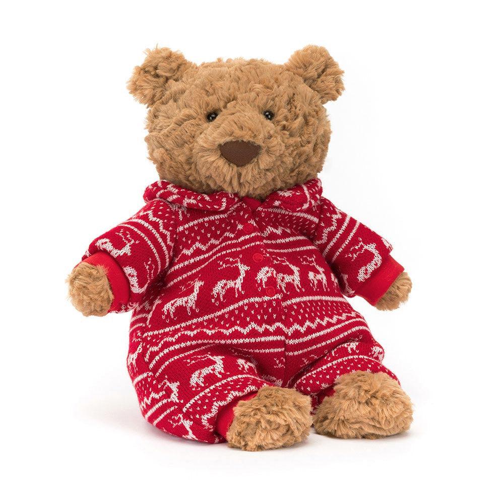 JellyCat Bartholomew Bear Winter Pajamas Plush