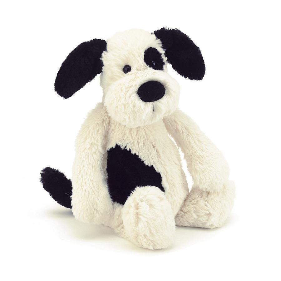 JellyCat Bashful Black & Cream Puppy Plush Animal