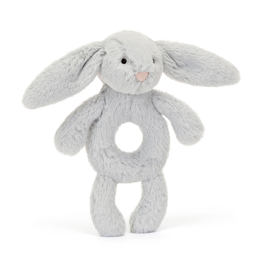 JellyCat Bashful Grey Bunny Ring Rattle