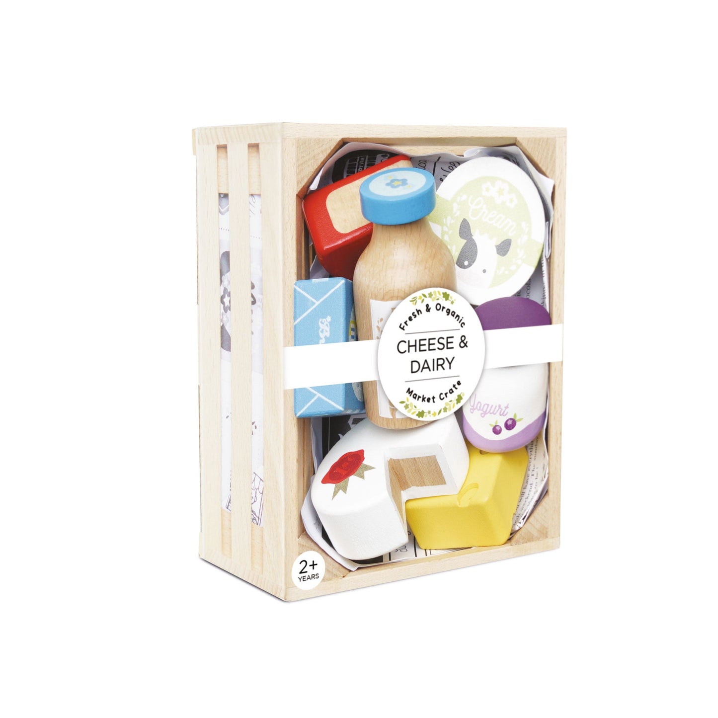 Le Toy Van Cheese & Dairy Wooden Market Crate