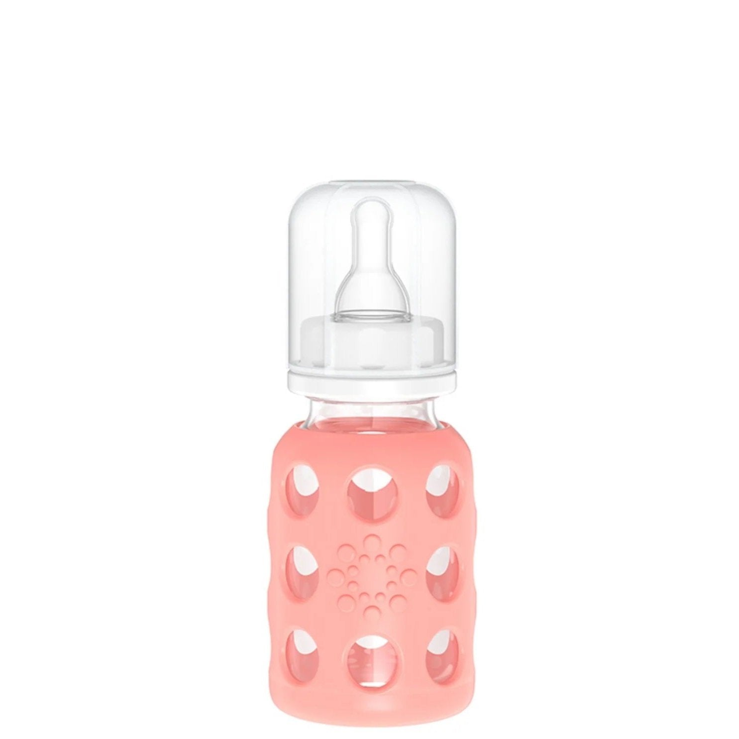 Lifefactory 4 oz Glass Baby Bottles with Silicone Sleeve - Cantaloupe