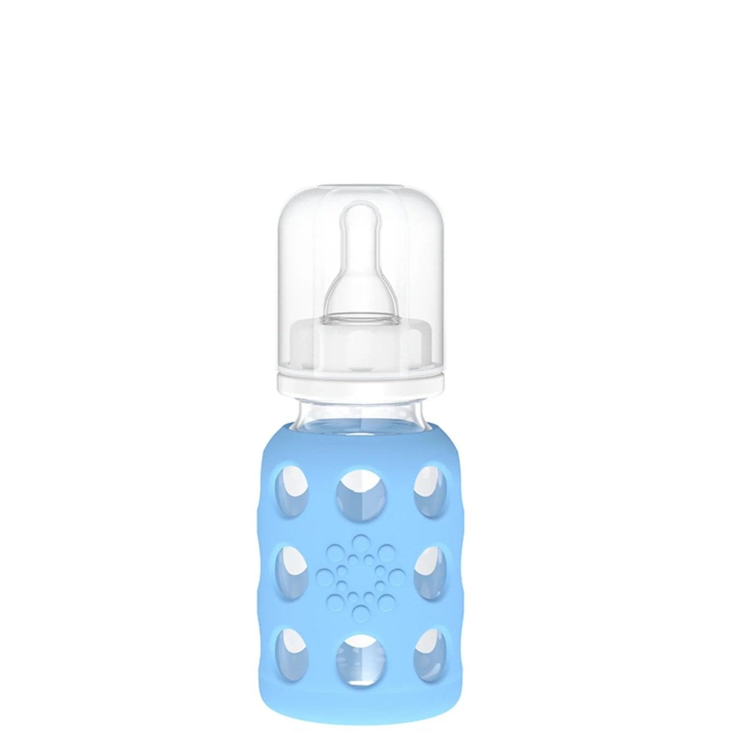 Lifefactory 4 oz Glass Baby Bottles with Silicone Sleeve - Sky