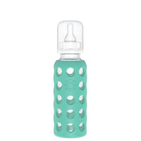 Lifefactory 9 oz Glass Baby Bottles with Silicone Sleeve - Kale