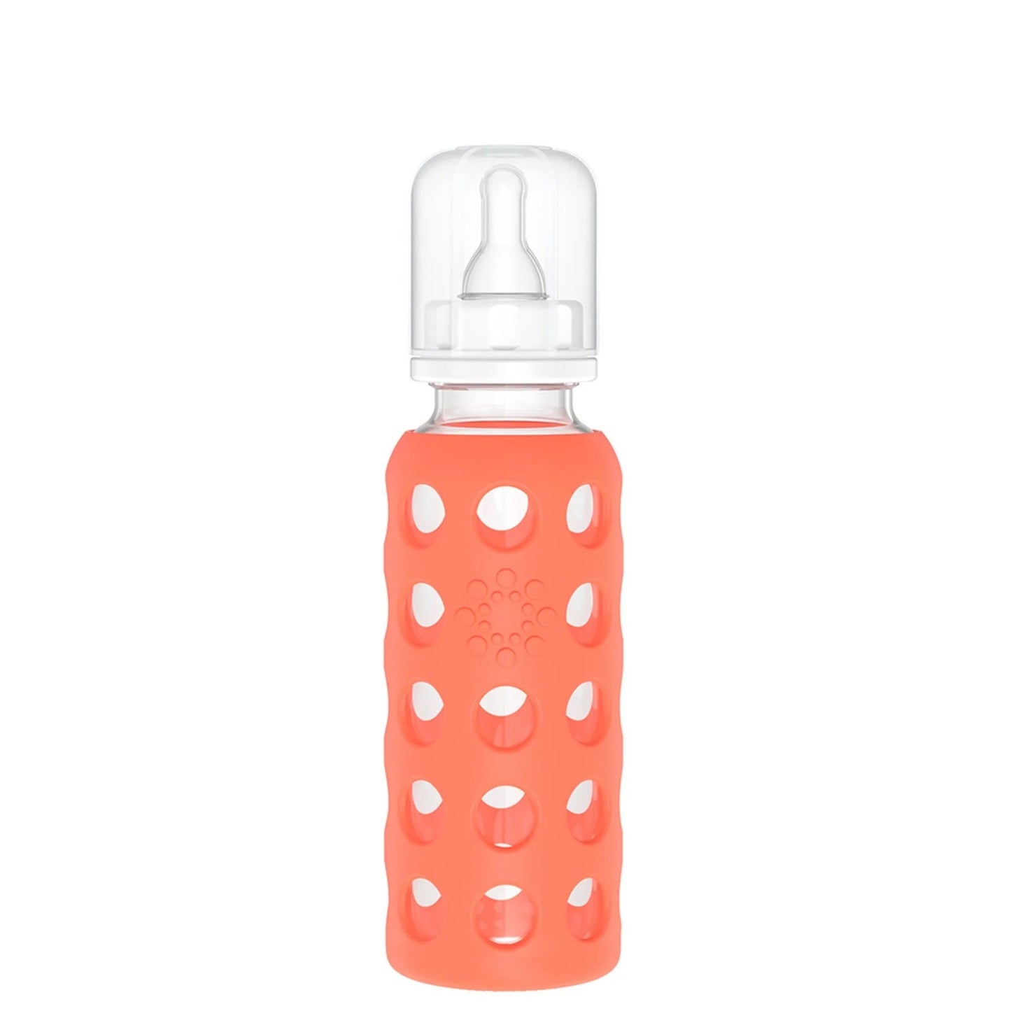 Lifefactory 9 oz Glass Baby Bottles with Silicone Sleeve - Papaya