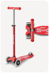 Micro Kickboard Micro Maxi LED Scooter - Red