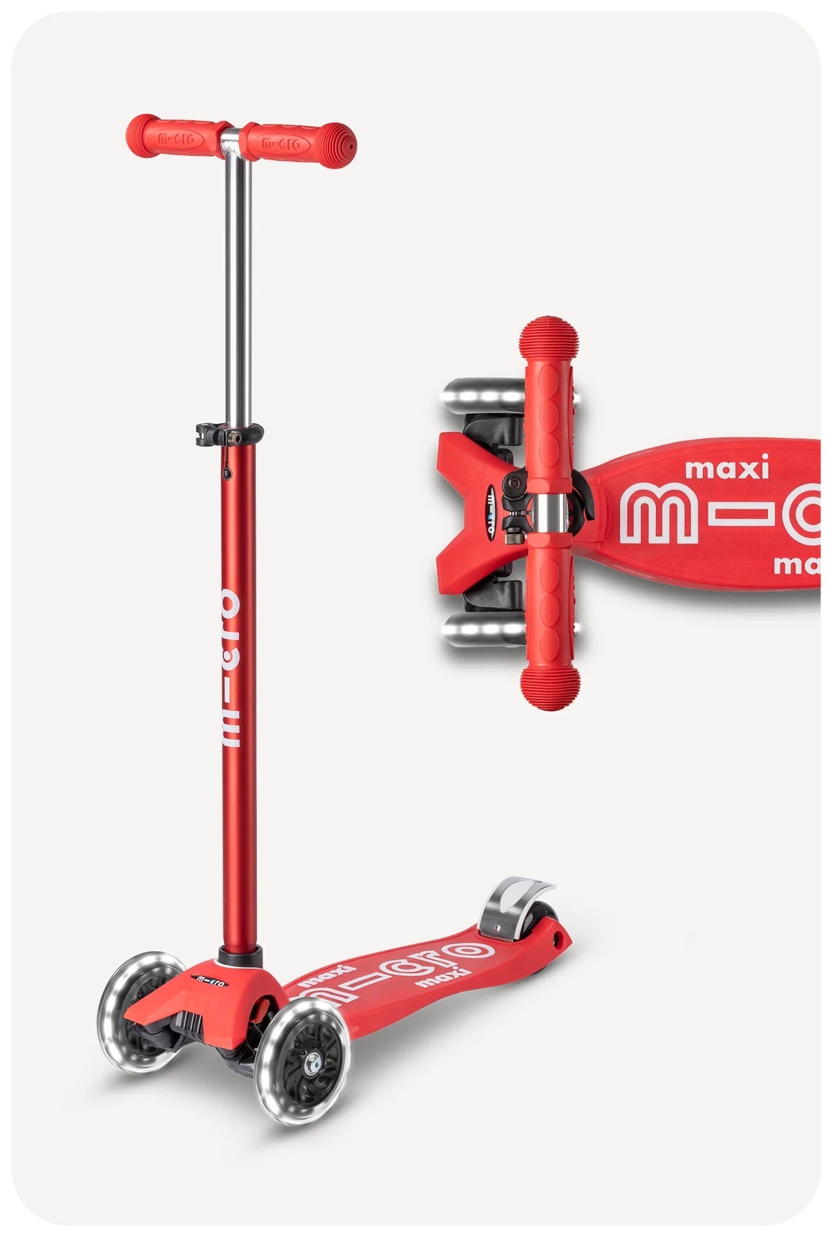 Micro Kickboard Micro Maxi LED Scooter - Red