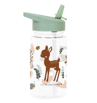 Plastic Water Bottle w/ Straw - Forest Friends