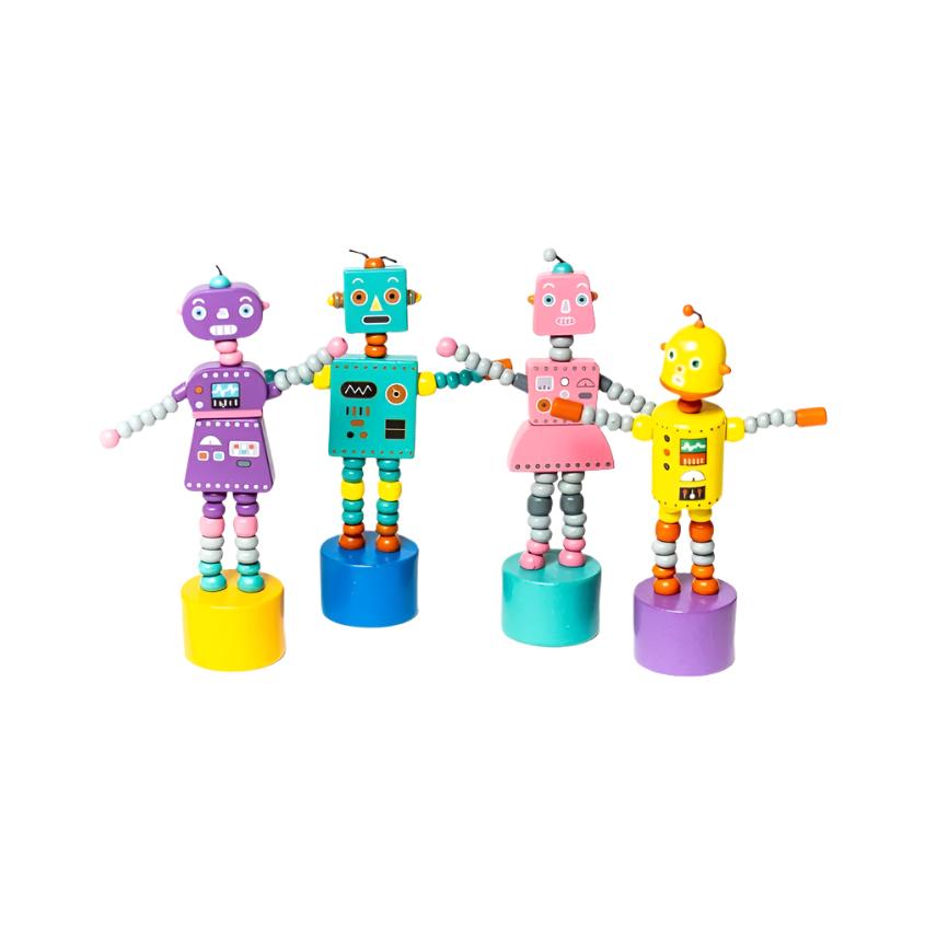 Retro Robot Push Puppets