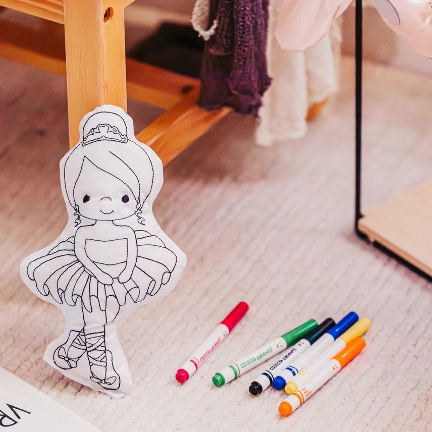 Reusable Coloring Activity Characters - Ballerina