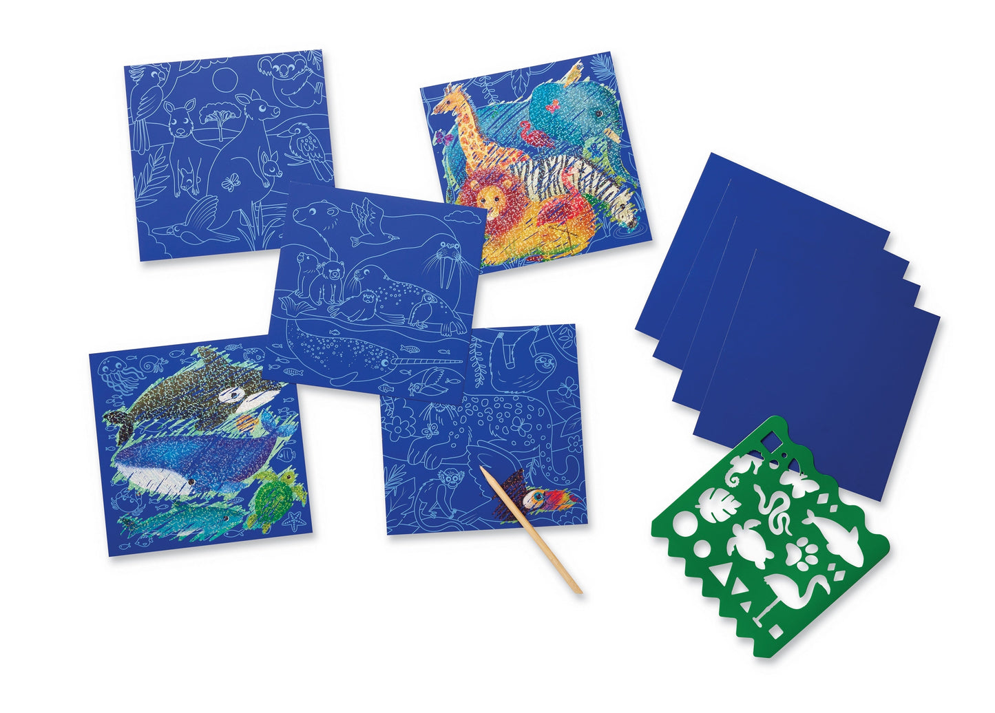 Sparkle Scratch Art Activity Set - Animal World