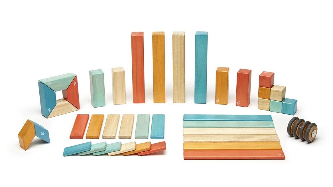 Tegu 42-Piece Magnetic Wooden Block Set - Sunset